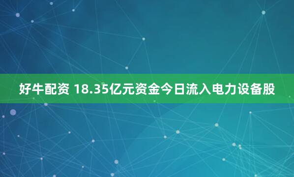 好牛配资 18.35亿元资金今日流入电力设备股